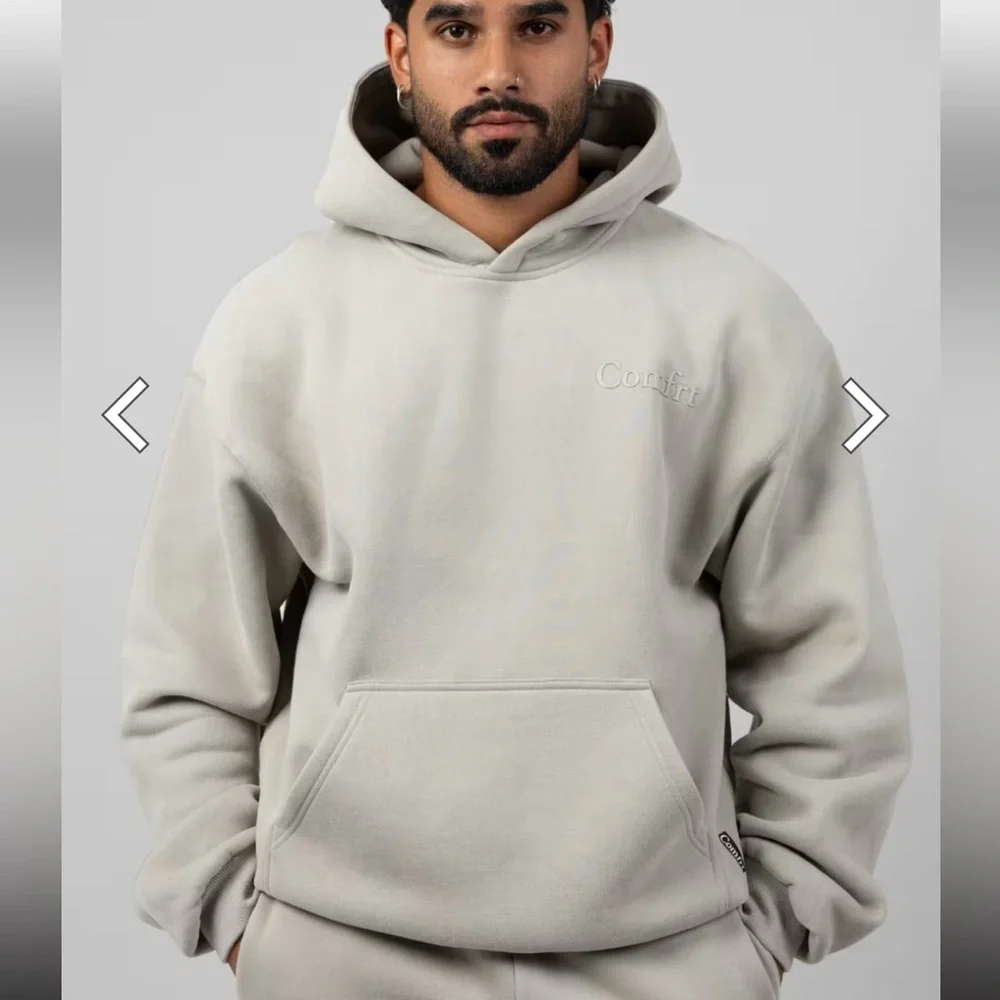 COMFRT Minimalist Hoodie and Sweatpants Set in Cement - Picture 3 of 14